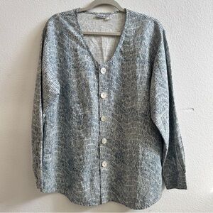 Chico's Vintage 100% Linen Long Sleeve Button Front Shirt